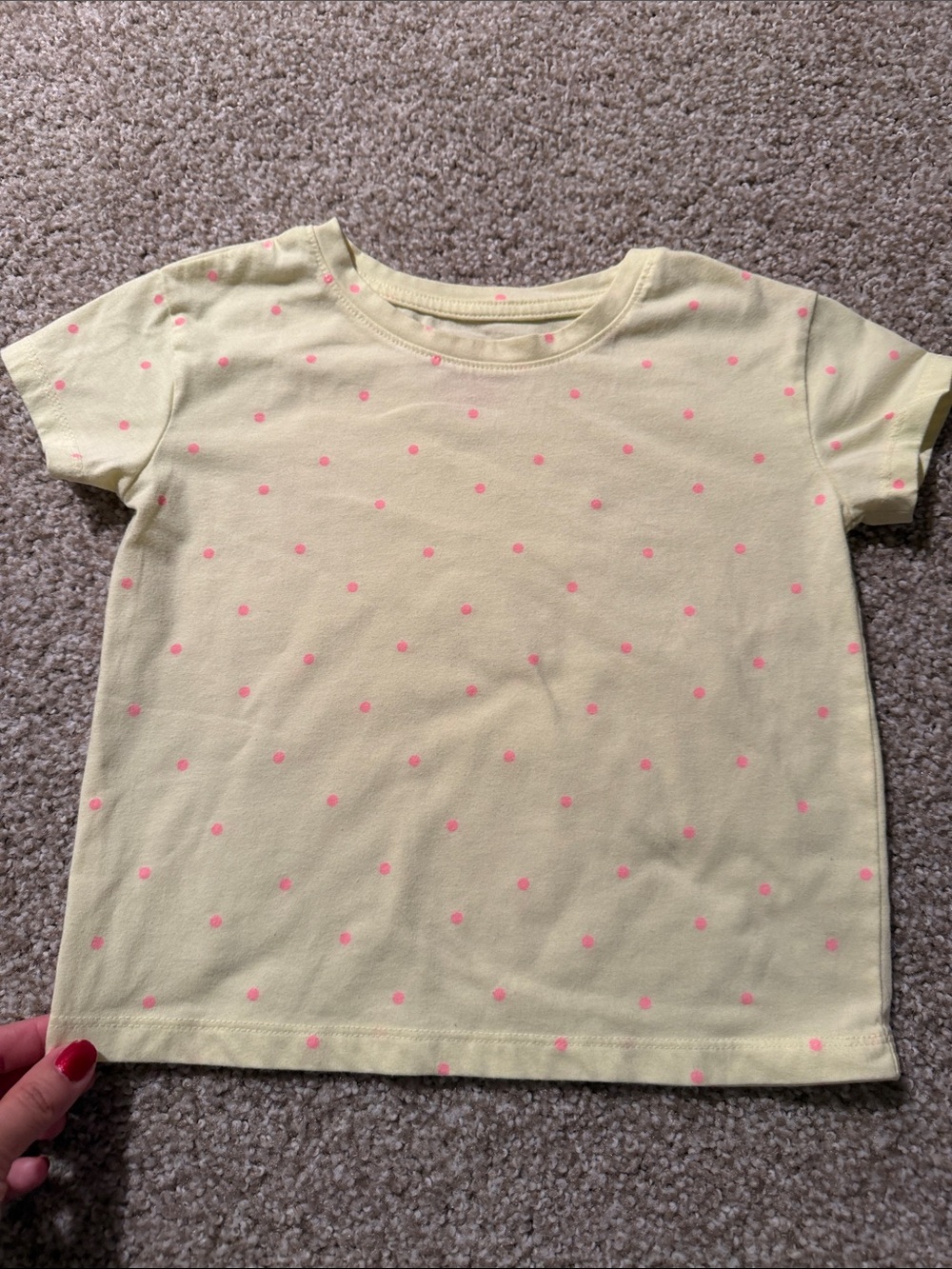 Cat & Jack Yellow Tee with Pink Polka Dots